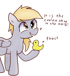 Size: 700x750 | Tagged: safe, artist:joemasterpencil, character:derpy hooves, species:pegasus, species:pony, dialogue, female, mare, rubber duck, simple background, solo, transparent background