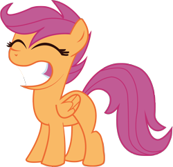 Size: 2468x2386 | Tagged: safe, artist:joemasterpencil, character:scootaloo, species:pegasus, species:pony, female, grin, high res, simple background, solo, transparent background, vector