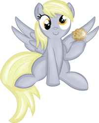 Size: 725x900 | Tagged: safe, artist:rayodragon, character:derpy hooves, species:pegasus, species:pony, female, mare, muffin, simple background, transparent background, vector
