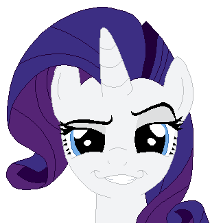Size: 325x325 | Tagged: safe, artist:tomdantherock, character:rarity, animated, bend over, eye shimmer, eyebrows, female, lidded eyes, pixel art, simple background, smugdash, solo