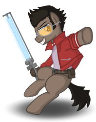 Size: 3000x3800 | Tagged: safe, artist:drako1997, beam katana, no more heroes, ponified, solo, travis touchdown