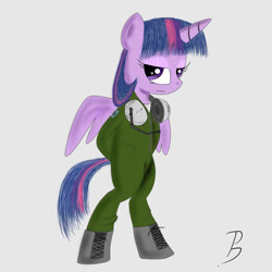 Size: 1000x1000 | Tagged: safe, artist:pandramodo, character:twilight sparkle, character:twilight sparkle (alicorn), species:alicorn, species:pony, bipedal, female, mare, solo