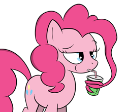 Size: 951x840 | Tagged: safe, artist:pandramodo, character:pinkie pie, drink, drinking, female, prehensile mane, soda, solo, straw