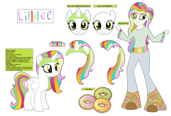 Size: 1531x1042 | Tagged: safe, artist:monkfishyadopts, oc, oc only, oc:lillilee, my little pony:equestria girls, fake horn, horn headband, joke oc, mary sue, rainbow hair, reference sheet