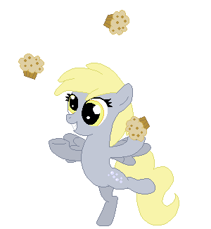 Size: 300x325 | Tagged: safe, artist:tomdantherock, character:derpy hooves, species:pony, animated, bipedal, cute, dawwww, derpabetes, female, filly, filly derpy, hnnng, juggling, muffin, smiling, solo, standing, weapons-grade cute, younger