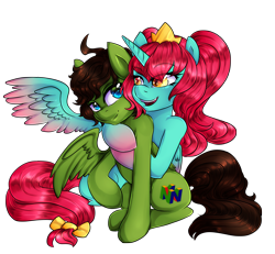 Size: 2700x2500 | Tagged: safe, artist:twigileia, oc, oc only, oc:empress lace, species:alicorn, species:pony, alicorn oc, jack t. herbert, jacktherbert, open mouth, shipping, simple background, transparent background