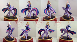 Size: 2900x1590 | Tagged: safe, artist:viistar, character:twilight sparkle, character:twilight sparkle (alicorn), species:alicorn, species:pony, adult, big crown thingy, clay, female, figurine, hoof shoes, jewelry, mare, older, peytral, regalia, sculpture, solo, ultimate twilight
