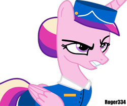 Size: 1210x1006 | Tagged: safe, artist:roger334, character:princess cadance, ponyscape, classy, female, flight attendant, simple background, solo, transparent background, vector