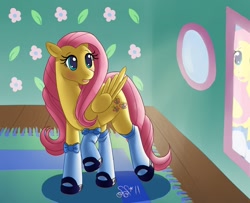 Size: 1168x950 | Tagged: safe, artist:alipes, character:fluttershy, clothing, female, solo