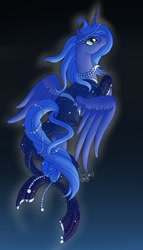 Size: 662x1159 | Tagged: safe, artist:alipes, character:princess luna, clothing, dress, female, solo
