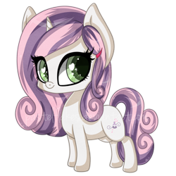 Size: 3856x3856 | Tagged: dead source, safe, artist:pastelflakes, character:sweetie belle, alternate cutie mark, female, heart eyes, looking at you, smiling, solo, wingding eyes