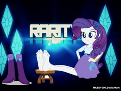Size: 2000x1500 | Tagged: safe, artist:maze1000, character:rarity, my little pony:equestria girls, barefoot, boots, bracelet, clothing, cute, feet, female, foot fetish, foot focus, high heel boots, jewel, jewelry, skirt, solo, toes