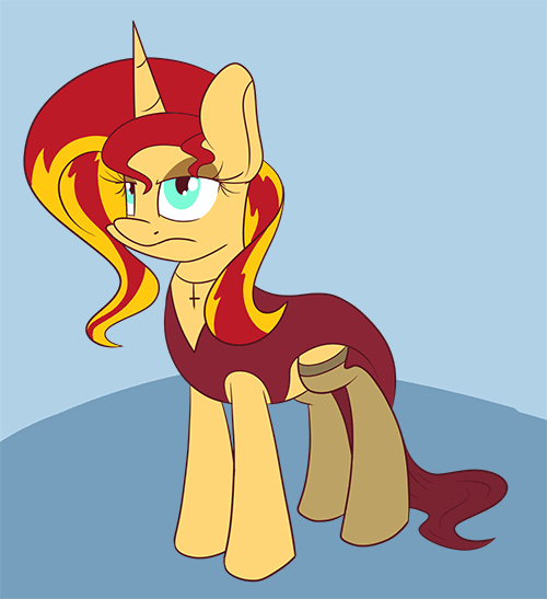 Size: 500x547 | Tagged: safe, artist:miroslav46, character:sunset shimmer, species:pony, species:unicorn, animated, edgy, female, goth, solo, sunset shimmer hates you, tumblr