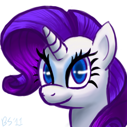 Size: 700x700 | Tagged: safe, artist:ponett, character:rarity, species:pony, species:unicorn, g4, female, looking at you, mare, portrait, simple background, solo, white background