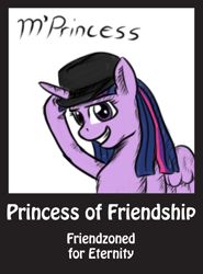Size: 1625x2200 | Tagged: safe, artist:m_d_quill, character:twilight sparkle, character:twilight sparkle (alicorn), species:alicorn, species:pony, clothing, fedora shaming, female, friendzone, grin, hat, looking at you, m'lady, mare, smiling, solo, trilby