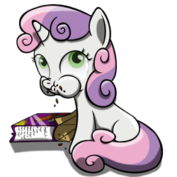 Size: 2500x2500 | Tagged: safe, artist:bigshot232, character:sweetie belle, caught, cookie, cute, diasweetes, eating, female, food, scrunchy face, solo