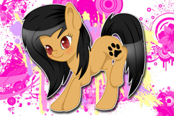 Size: 1095x730 | Tagged: safe, artist:pastelflakes, oc, oc only, oc:sugar paw, species:earth pony, species:pony, blushing, solo