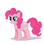 Size: 150x150 | Tagged: safe, artist:tomdantherock, character:pinkie pie, animated, blep, cute, diapinkes, ear twitch, eyes closed, female, floppy ears, grin, horses doing horse things, pawing the ground, smiling, solo, tongue out