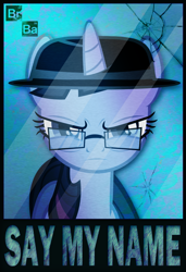 Size: 989x1442 | Tagged: safe, artist:flare-chaser, character:twilight sparkle, breaking bad, crossover, female, heisenberg, say my name, solo, walter white