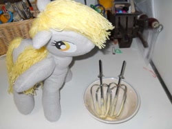 Size: 600x450 | Tagged: safe, artist:eratosofcyrene, character:derpy hooves, species:pegasus, species:pony, female, irl, mare, photo, plush derpy, plushie