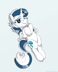 Size: 3200x4000 | Tagged: safe, artist:drako1997, oc, oc only, oc:aurora, species:pony, species:unicorn, crystal fair con, female, lip bite, looking at you, mare, mascot, multicolored hair, one eye closed, snow, solo