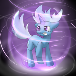 Size: 1000x1000 | Tagged: safe, artist:sirpayne, character:trixie, species:pony, species:unicorn, g4, female, floppy ears, magic, mare, raised hoof, solo