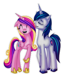 Size: 1224x1393 | Tagged: safe, artist:antych, artist:misheltc, character:princess cadance, character:shining armor, ear bite, ear licking