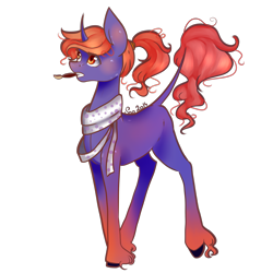 Size: 2000x2000 | Tagged: safe, artist:saoiirse, oc, oc only, oc:isabelle, species:classical unicorn, blank flank, leonine tail, paintbrush, solo, unshorn fetlocks, younger