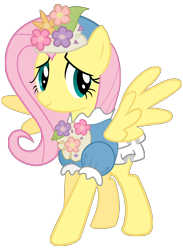 Size: 2200x3000 | Tagged: safe, artist:mihaaaa, character:fluttershy, species:pegasus, species:pony, episode:green isn't your color, g4, my little pony: friendship is magic, clothing, dress, female, hat, high res, simple background, solo, transparent background, vector