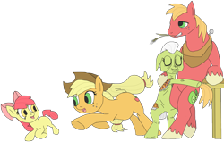 Size: 3728x2367 | Tagged: safe, artist:crispokefan, character:apple bloom, character:applejack, character:big mcintosh, character:granny smith, species:earth pony, species:pony, apple family, high res, male, simple background, stallion, transparent background, vector