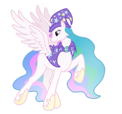 Size: 900x837 | Tagged: safe, artist:alipes, artist:graythunder123, character:princess celestia, species:pony, accessory swap, female, mare, simple background, solo, the great and powerful, transparent background, vector