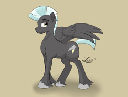 Size: 2500x1900 | Tagged: safe, artist:lordzid, character:thunderlane, species:pegasus, species:pony, male, smiling, solo, spread wings, stallion, unshorn fetlocks, wings