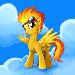 Size: 1200x1200 | Tagged: safe, artist:jokerpony, character:spitfire, cloud, cloudy, female, solo