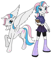 Size: 660x736 | Tagged: safe, artist:wryte, character:star catcher, species:pegasus, species:pony, g3, my little pony:equestria girls, belly button, clothing, equestria girls-ified, female, g3 to equestria girls, g3 to g4, generation leap, midriff, request, skirt, solo, sweater