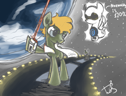 Size: 1420x1080 | Tagged: safe, artist:twilightsquare, arthur dent, guide 2.0, hitchhiker's guide to the galaxy, marvin the paranoid android, ponified