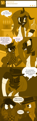 Size: 1280x4176 | Tagged: safe, artist:jokerpony, character:princess luna, character:queen chrysalis, ask teen chrysalis, breaking bad, clothing, comic, crossover, hat, heisenberg, ponified, tumblr, walter white