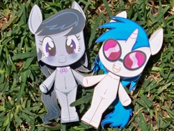 Size: 3648x2736 | Tagged: safe, artist:eljoeydesigns, character:dj pon-3, character:octavia melody, character:vinyl scratch, belly button, blushing, papercraft, photo