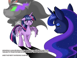 Size: 3253x2490 | Tagged: safe, artist:boastudio, artist:rmzero, character:king sombra, character:princess luna, character:twilight sparkle, character:twilight sparkle (alicorn), parent:king sombra, parent:princess luna, parents:lumbra, species:alicorn, species:pony, :o, alternate universe, color, colored, comic, crying, father and daughter, female, gritted teeth, mare, maternaluna, mother and daughter, offspring, remember, shivering, shock, shocked, sombra is anakin, spread wings, twilight is luke skywalker, wide eyes, wings