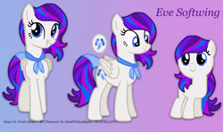 Size: 1300x768 | Tagged: safe, artist:monkfishyadopts, base used, oc, oc only, oc:eve softwing, species:pegasus, species:pony, bandaid, bow, female, filly, necktie, nurse, plaster, solo