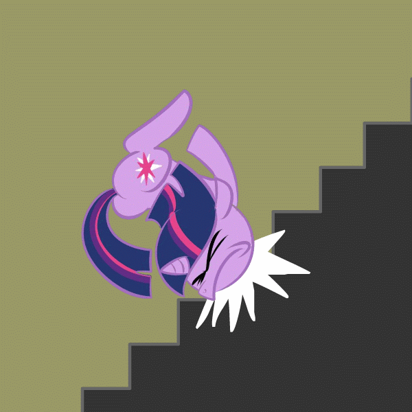 Size: 600x600 | Tagged: safe, artist:animatedjames, artist:catfood-mcfly, character:twilight sparkle, character:twilight sparkle (alicorn), species:alicorn, species:pony, animated, female, it keeps happening, mare, solo, stairs