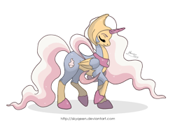 Size: 2192x1600 | Tagged: safe, artist:almairis, species:alicorn, species:pony, cresselia, crossover, ethereal mane, eyes closed, female, long mane, mare, pokémon, ponified, ponymon, simple background, solo, transparent background