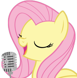 Size: 2436x2456 | Tagged: safe, artist:mihaaaa, character:fluttershy, female, high res, microphone, simple background, singing, solo, transparent background, vector