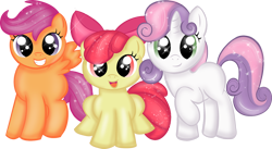 Size: 900x493 | Tagged: safe, artist:rayodragon, character:apple bloom, character:scootaloo, character:sweetie belle, species:pegasus, species:pony, cutie mark crusaders, shiny, simple background, transparent background