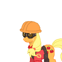 Size: 200x200 | Tagged: safe, artist:tomdantherock, character:applejack, animated, dialogue, engiejack, engineer, female, nope, nope.avi, simple background, solo, team fortress 2, transparent background