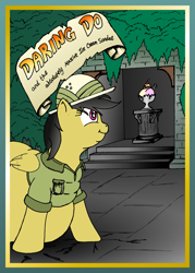 Size: 2667x3716 | Tagged: safe, artist:fatponysketches, character:daring do, species:pegasus, species:pony, belly, book cover, clothing, daring dollop, double chin, fat, hat, ice cream, ice cream sundae, obese, overweight, parody, pith helmet, shirt, sundae, temple, tight clothing, too fat