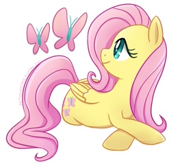 Size: 653x624 | Tagged: safe, artist:tsurime, character:fluttershy, butterfly, female, solo