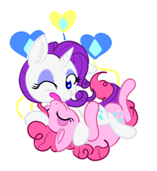 Size: 700x765 | Tagged: safe, artist:cotton, character:pinkie pie, character:rarity, ship:raripie, female, lesbian, licking, shipping