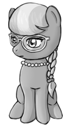 Size: 375x675 | Tagged: safe, artist:marikaefer, character:silver spoon, species:earth pony, species:pony, female, glasses, simple background, solo, white background