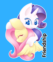 Size: 1024x1214 | Tagged: safe, artist:hungrysohma, character:fluttershy, character:rarity, cute, heart eyes, hug, wingding eyes