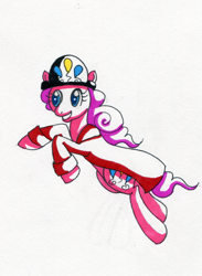 Size: 663x904 | Tagged: safe, artist:alipes, character:pinkie pie, ask, ask pinkie pierate, clothing, female, hat, pirate, solo, traditional art, tumblr